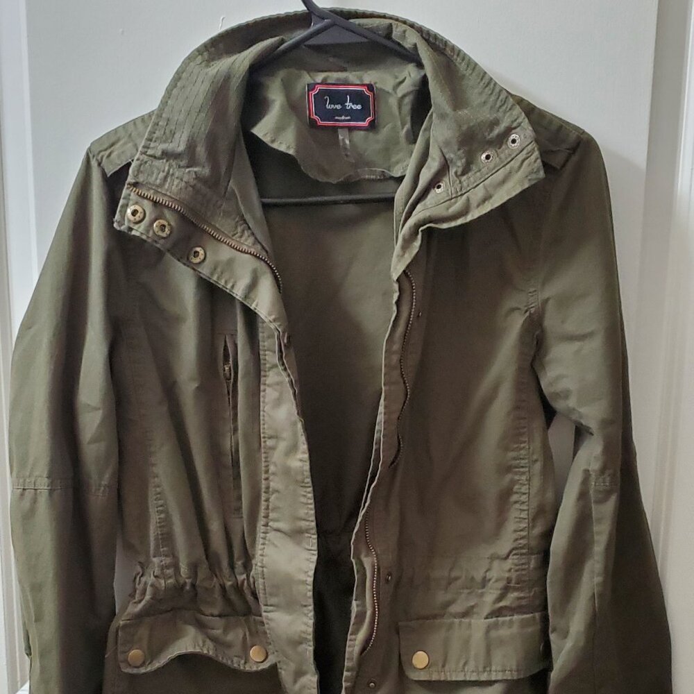 Love Tree M Army Green Utility Jacket